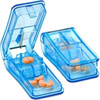 Cortador de tabletas - (Paquete de 2) Cortador de tabletas V Grip para tabletas y pequeños meicamentos | Estuche de…